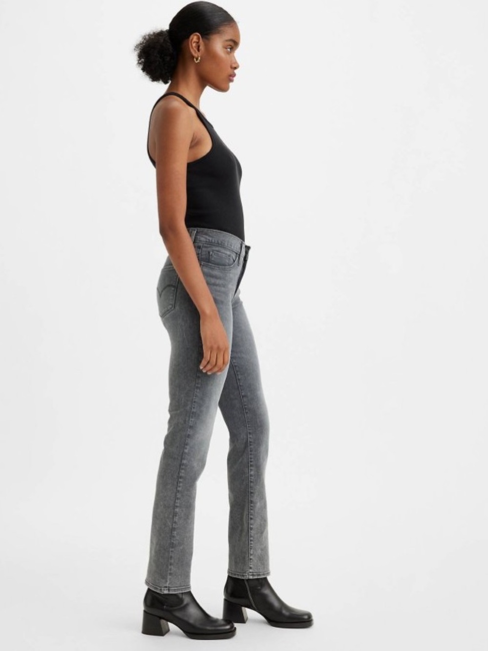 Levi’s 314 Shaping Straight Jeans Womens W30 Grey Ghost Gray 19631-0173 - Picture 4 of 12